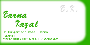 barna kazal business card